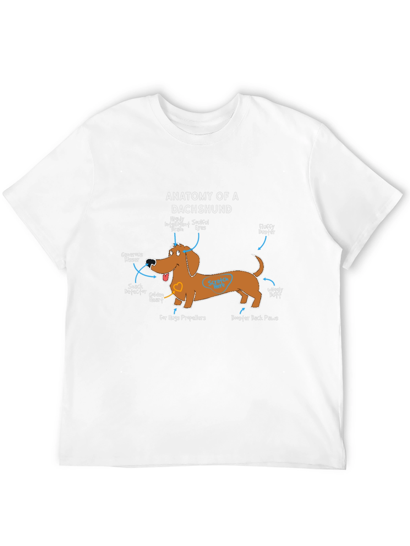 Black Anatomy of a Dachshund Funny Dog T-Shirt view 12