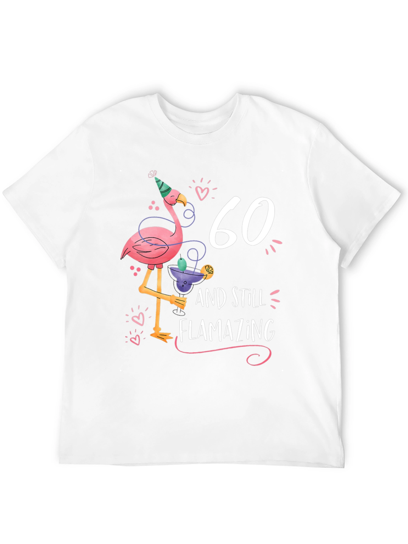 Black 60th Birthday Flamingo T-Shirt - Flamazing Gift Idea view 12