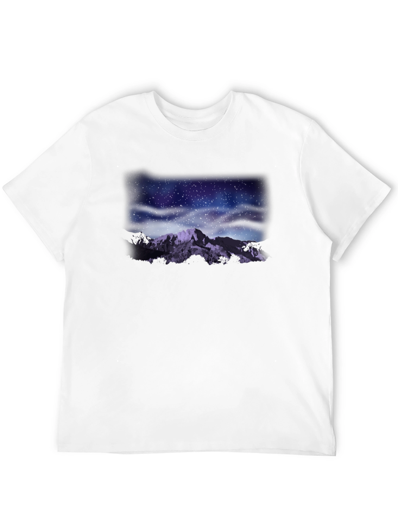 Black Night Sky Mountain Graphic Tee - Black view 12