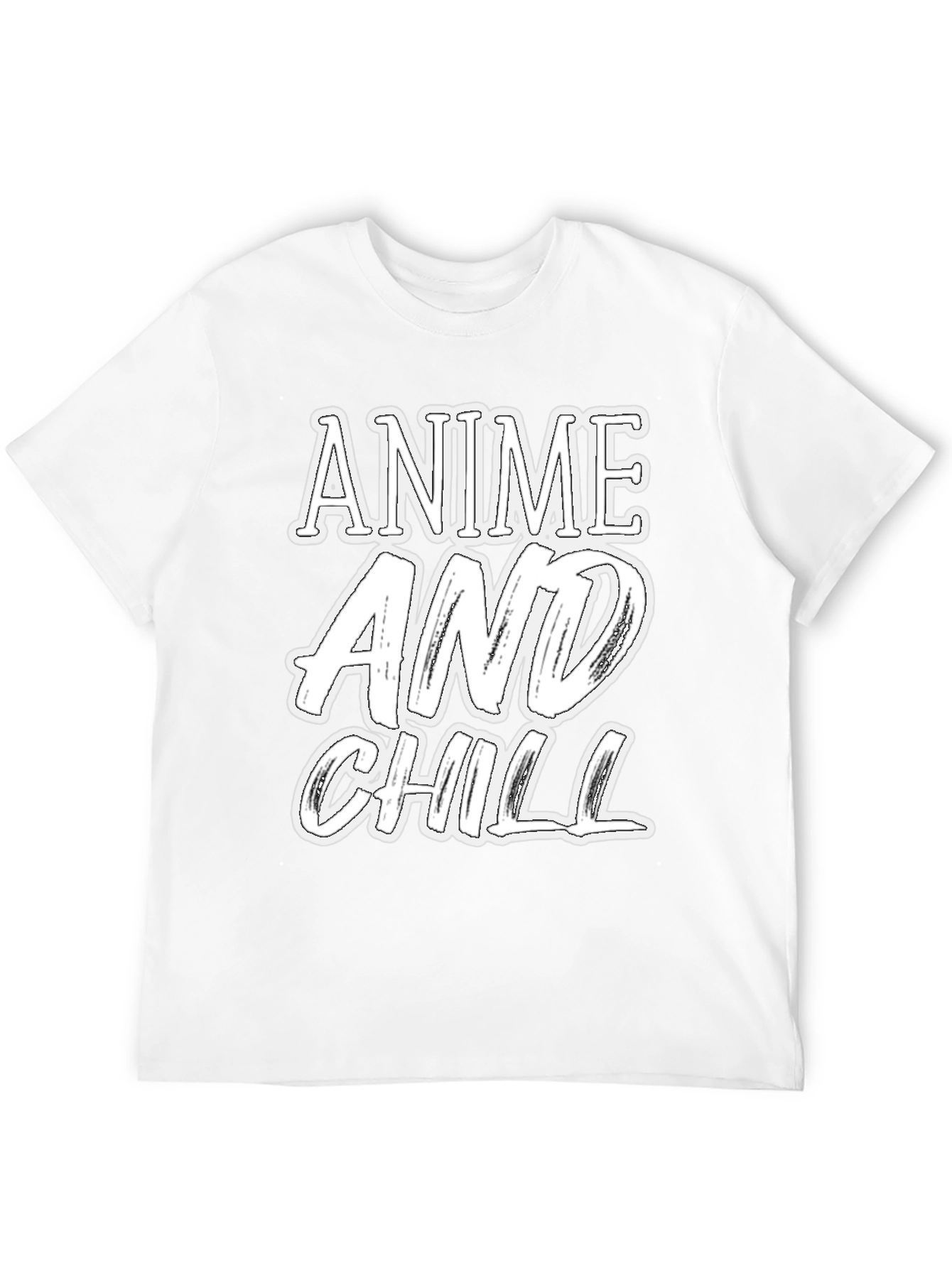Black Anime and Chill Graphic T-Shirt view 12