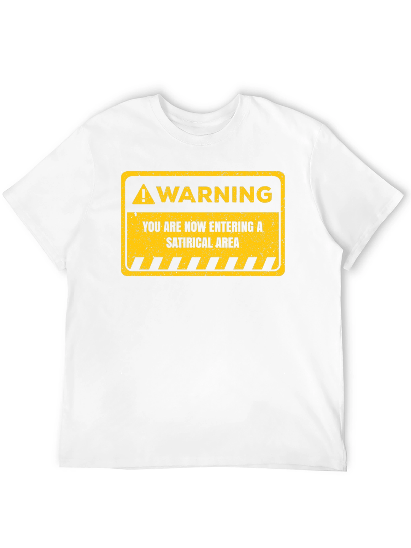 Black Satirical Area Warning Graphic Tee - Funny Humor T-Shirt view 12