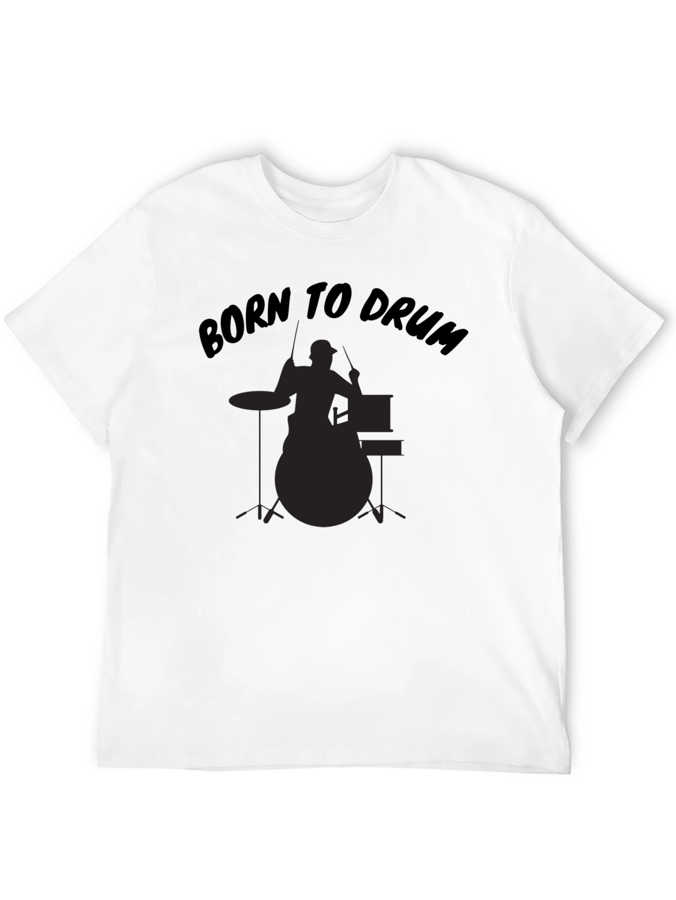 Black Born to Drum Black T-Shirt view 12