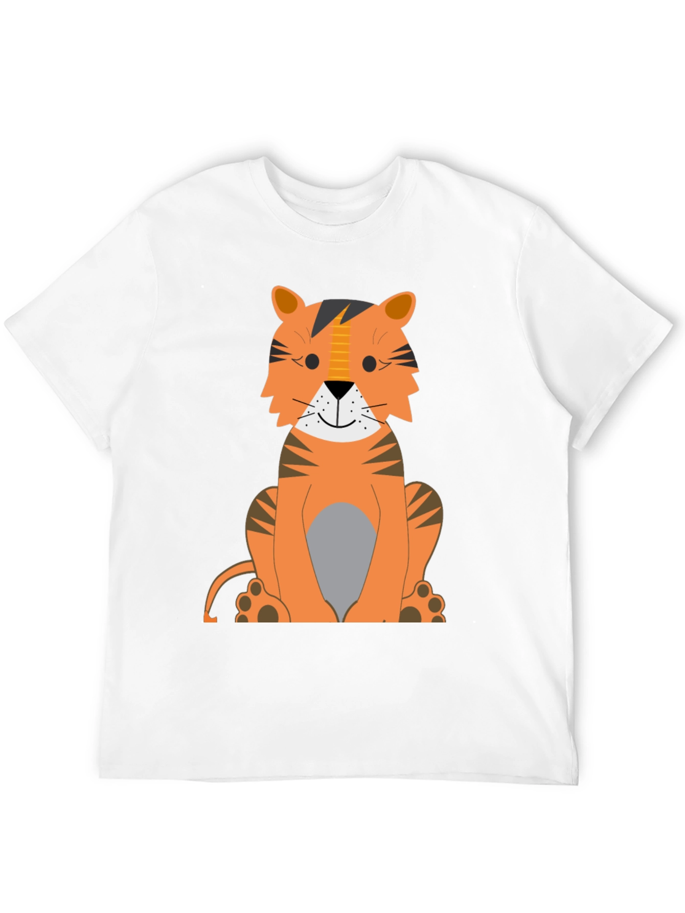 Black Cartoon Tiger Graphic Tee - Black view 12