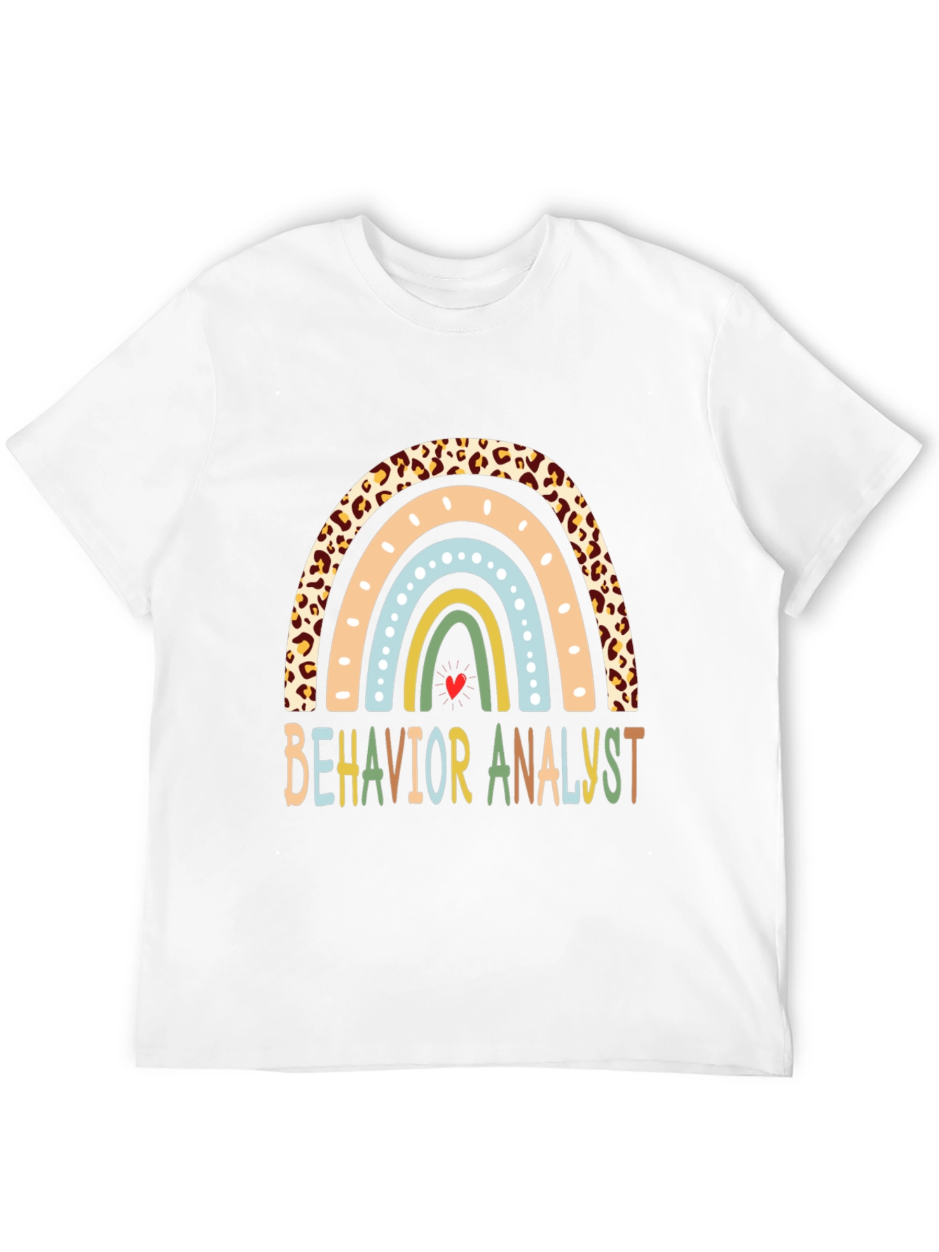Black Behavior Analyst Rainbow Graphic Tee view 12