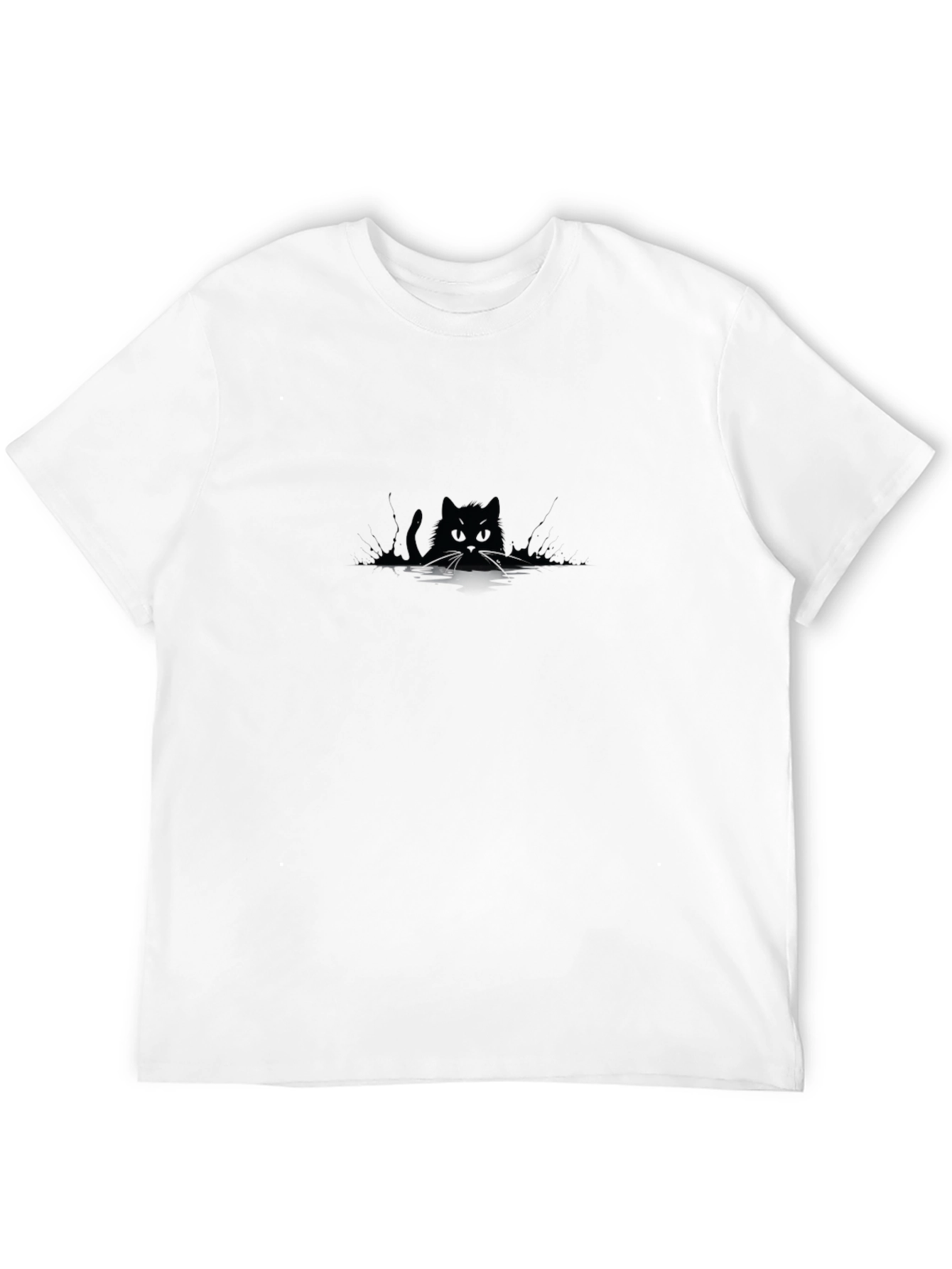 Black Black Cat Graphic Tee - Men's Crew Neck T-Shirt view 12