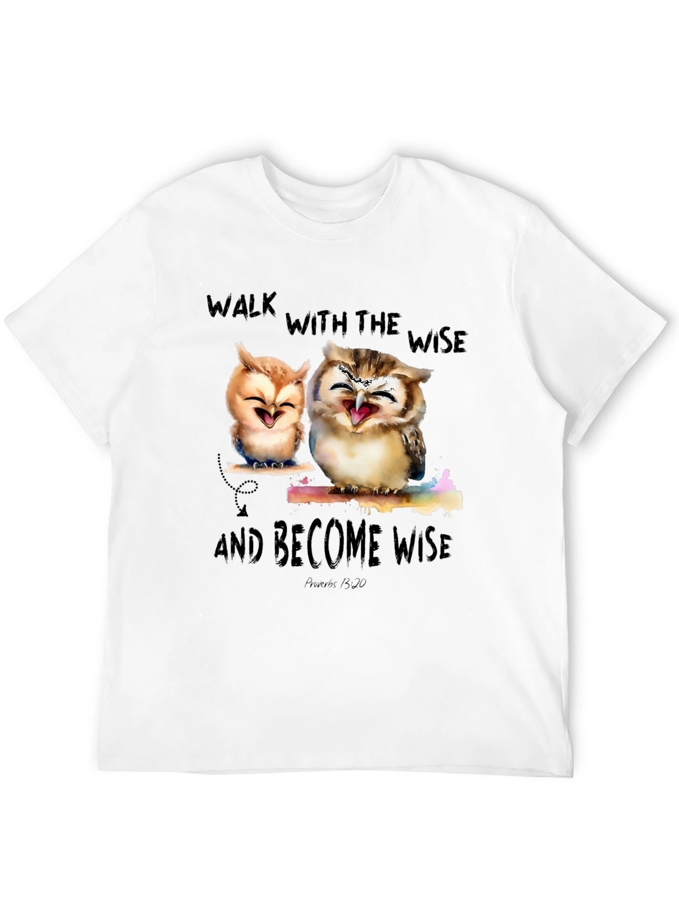 Black Wise Owls Graphic T-Shirt - Walk With The Wise view 12