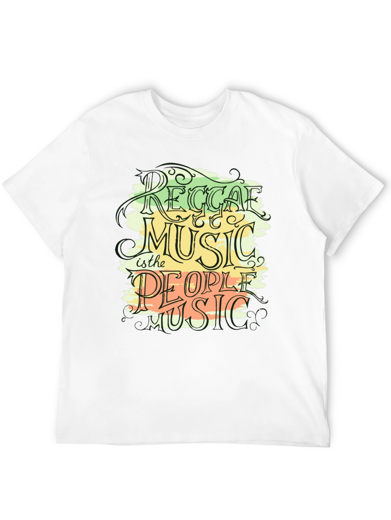 Black Reggae Music Graphic Black T-Shirt view 12
