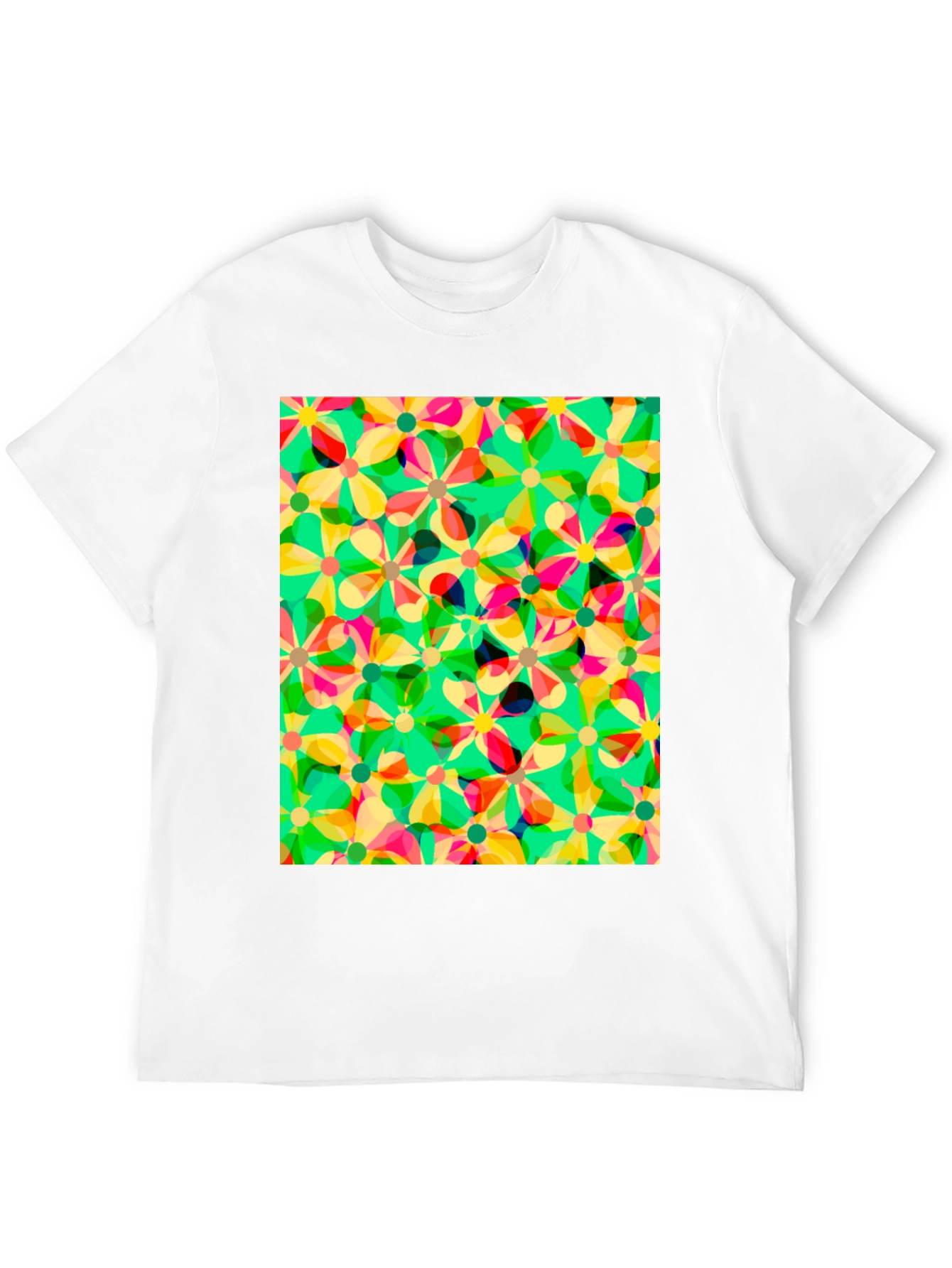 Black Floral Pattern Tee - Vibrant & Unique Design view 12