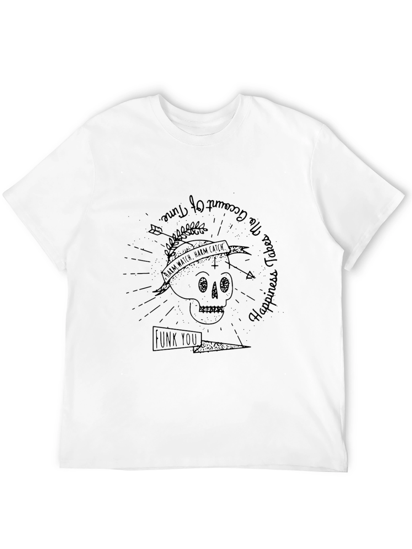 Black Graphic Print Skull T-Shirt view 12