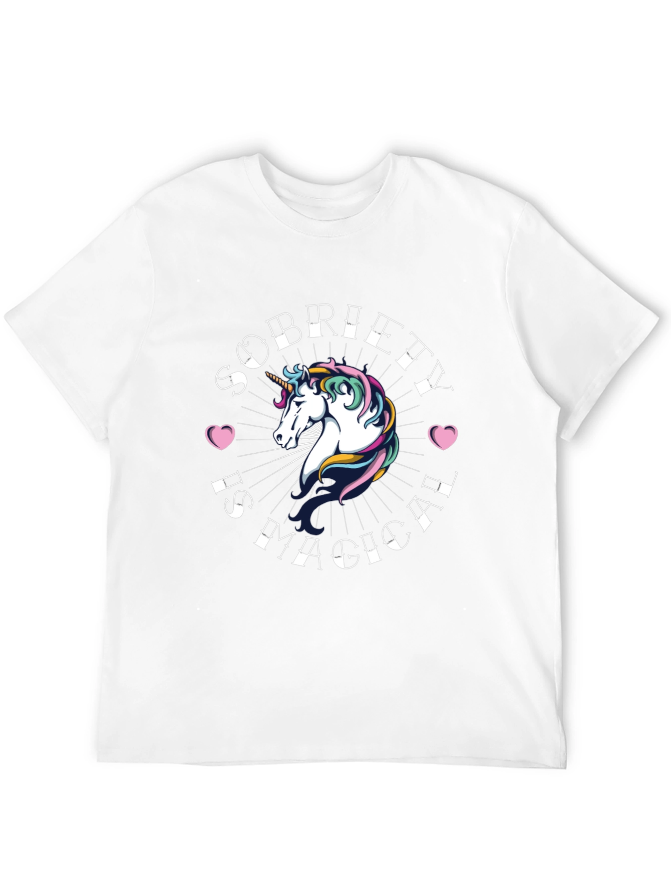 Black Sobriety Is Magical Unicorn T-Shirt - Black view 12