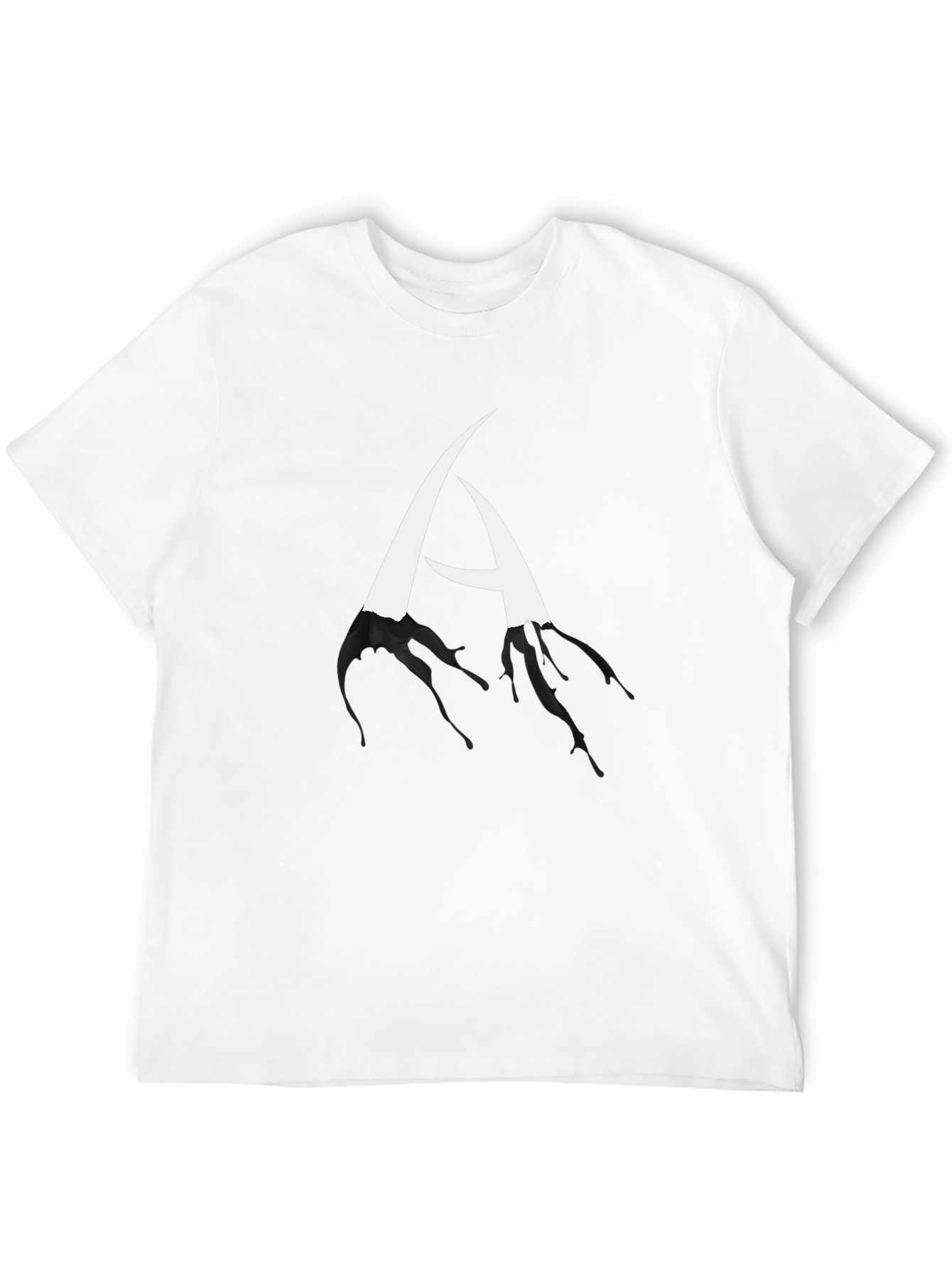 Black Abstract Letter A Black T-Shirt view 12
