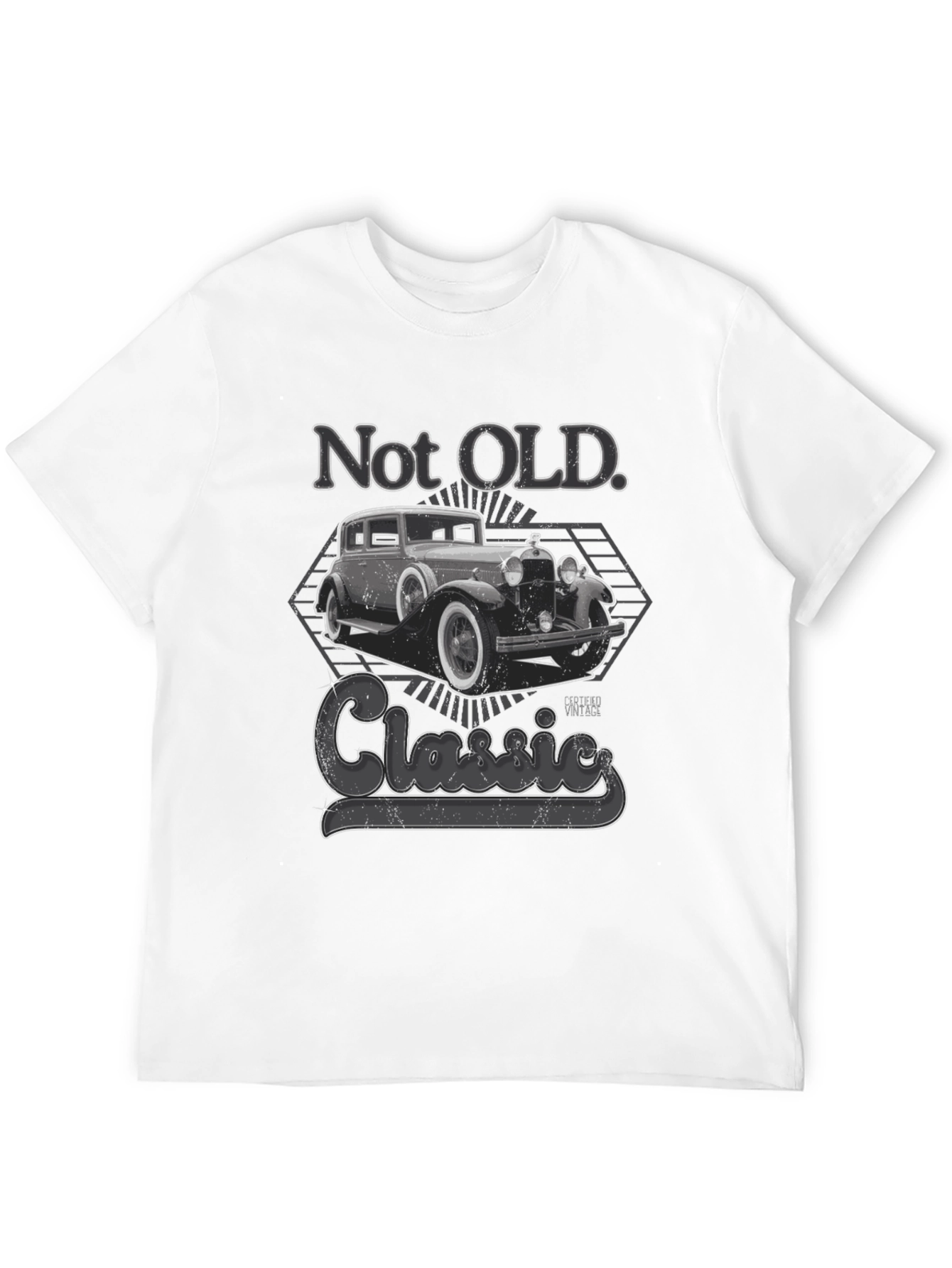 Black Not Old Classic Car T-Shirt view 12