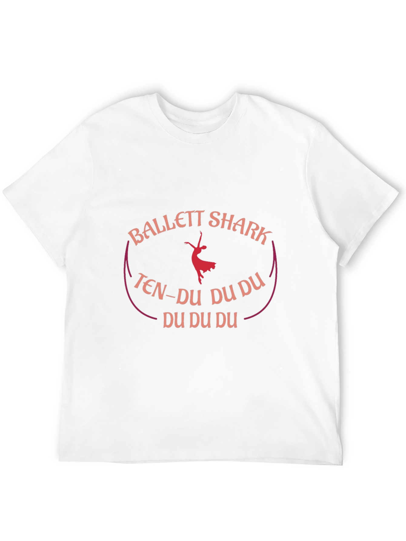 Black Ballet Shark T-Shirt - Funny Ballerina Design view 12