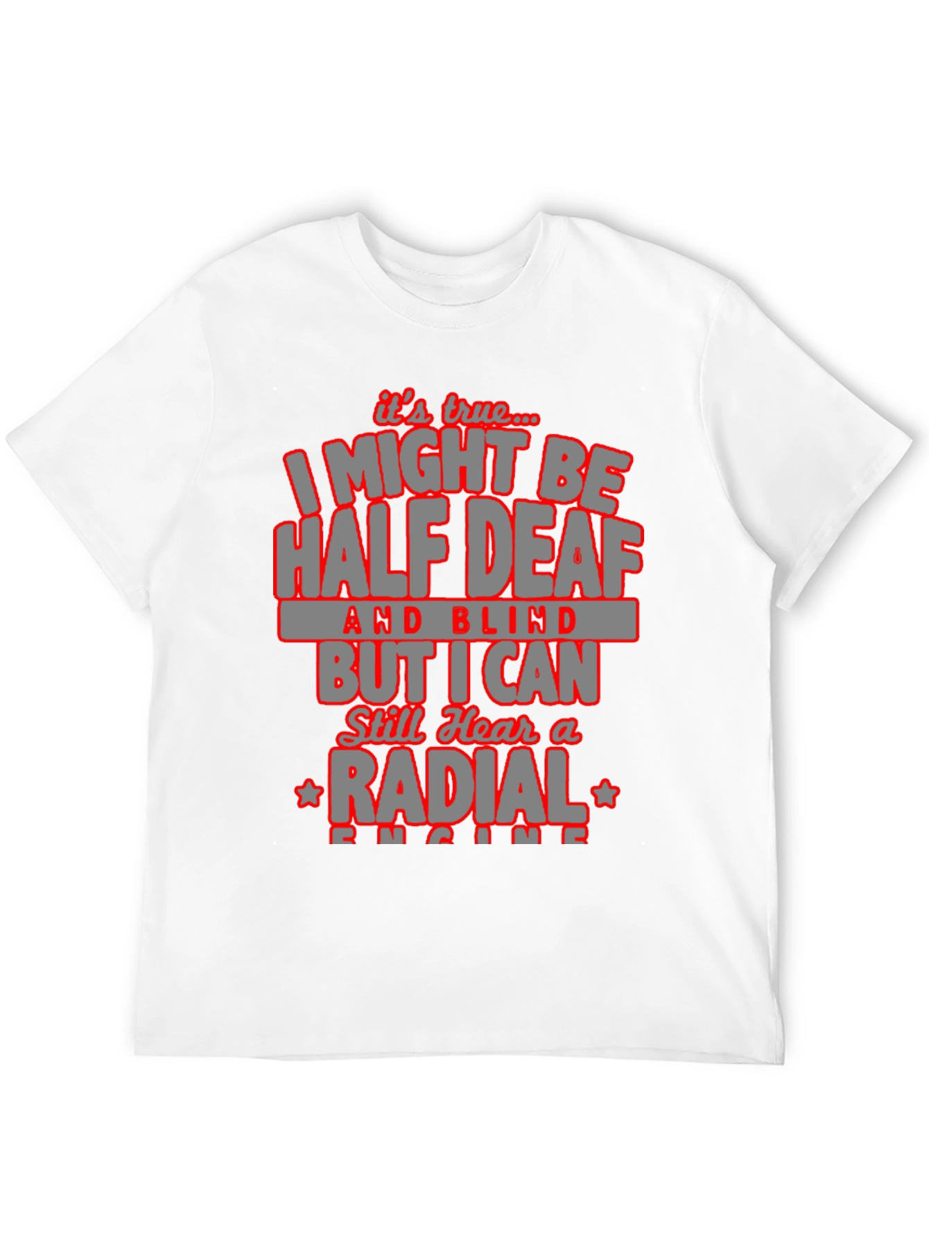 Black Half Deaf and Blind Radial Engine T-Shirt view 12