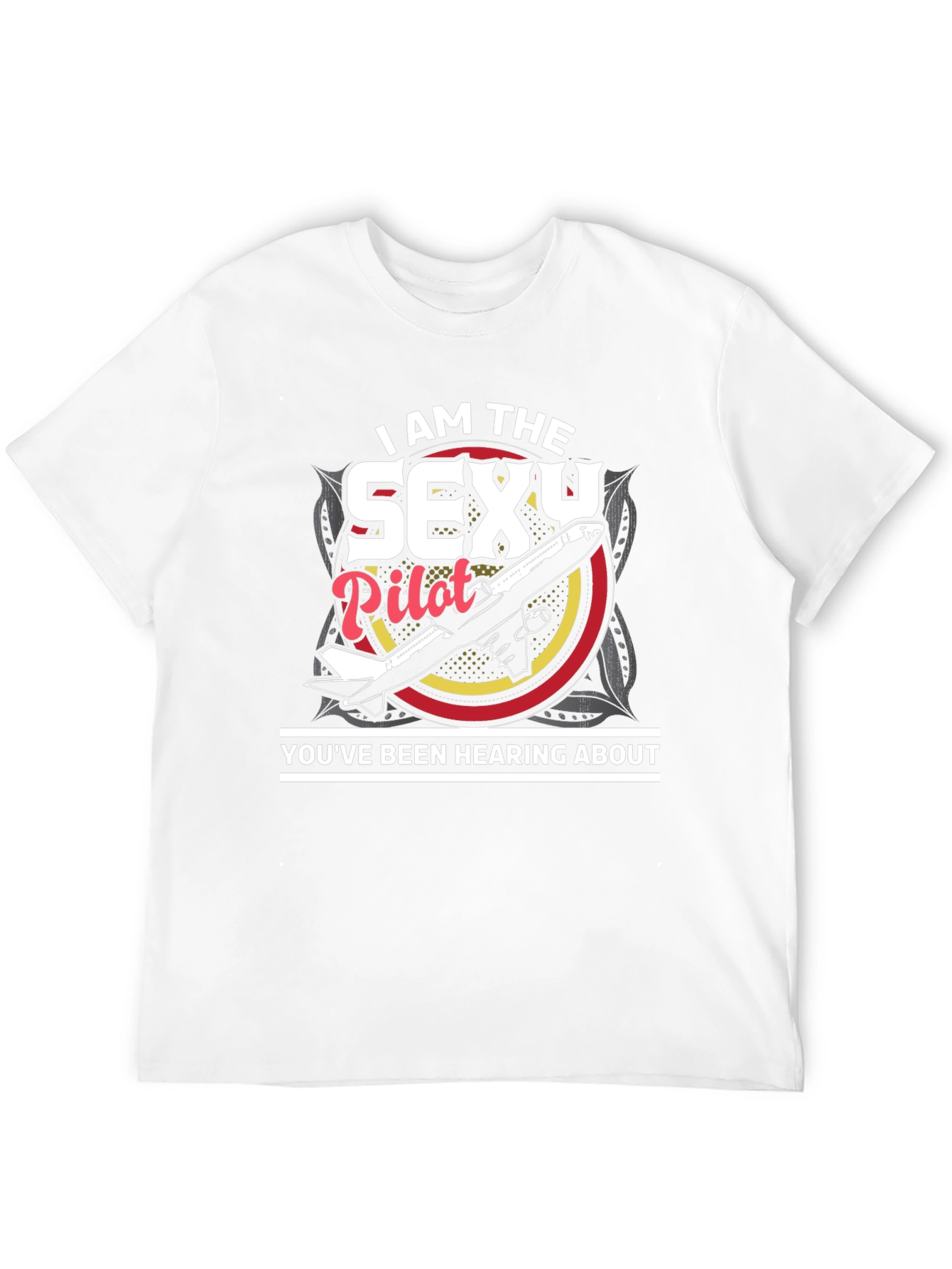 Black Sexy Pilot Graphic T-Shirt - Aviation Humor Tee view 12