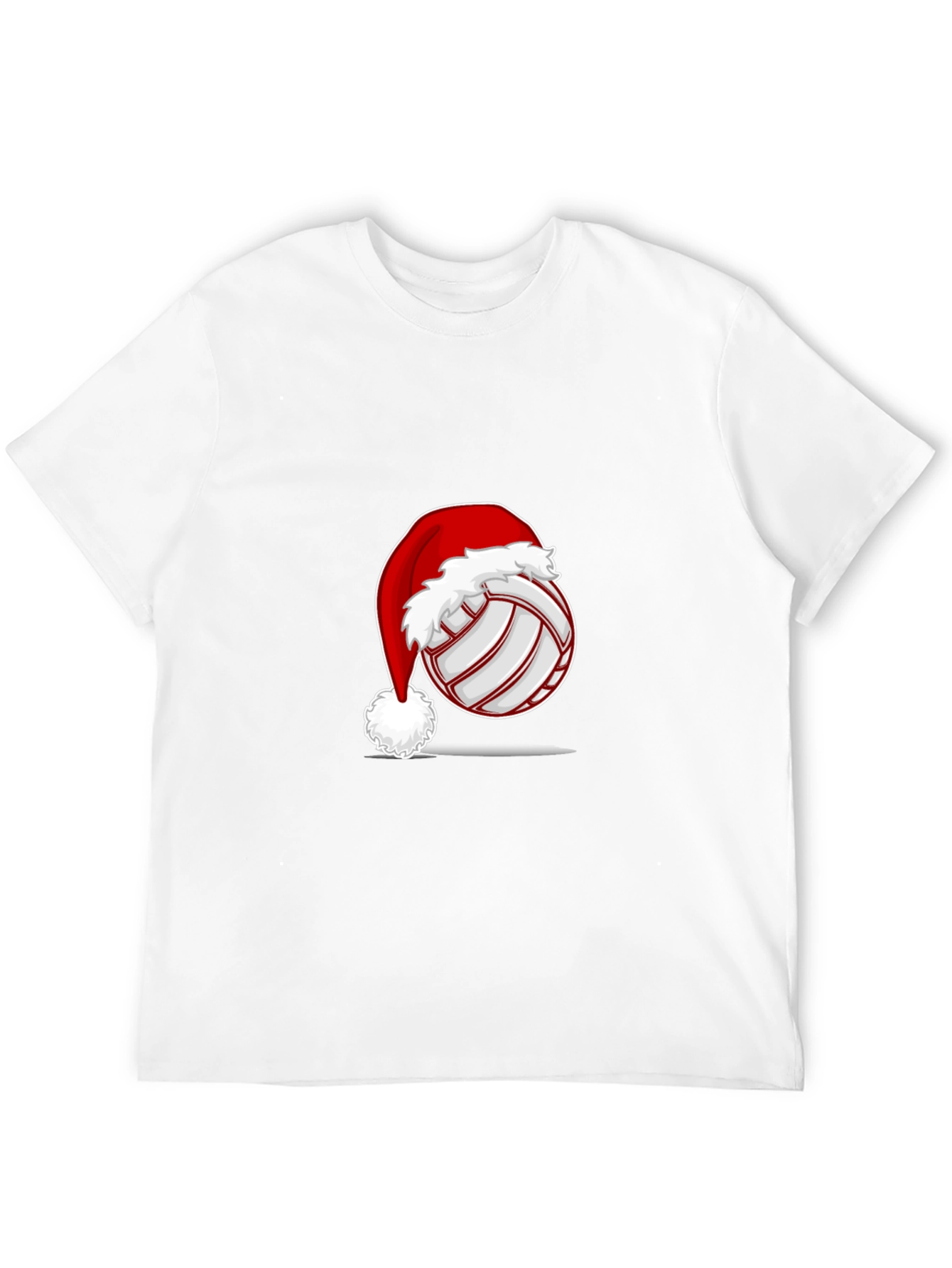 Black Volleyball Santa Hat Graphic Tee view 12