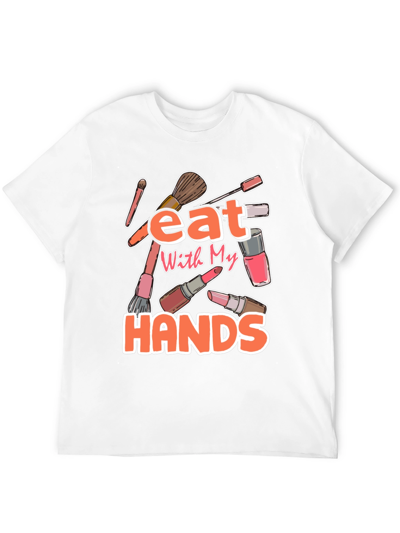 Black Eat With My Hands Makeup T-Shirt view 12