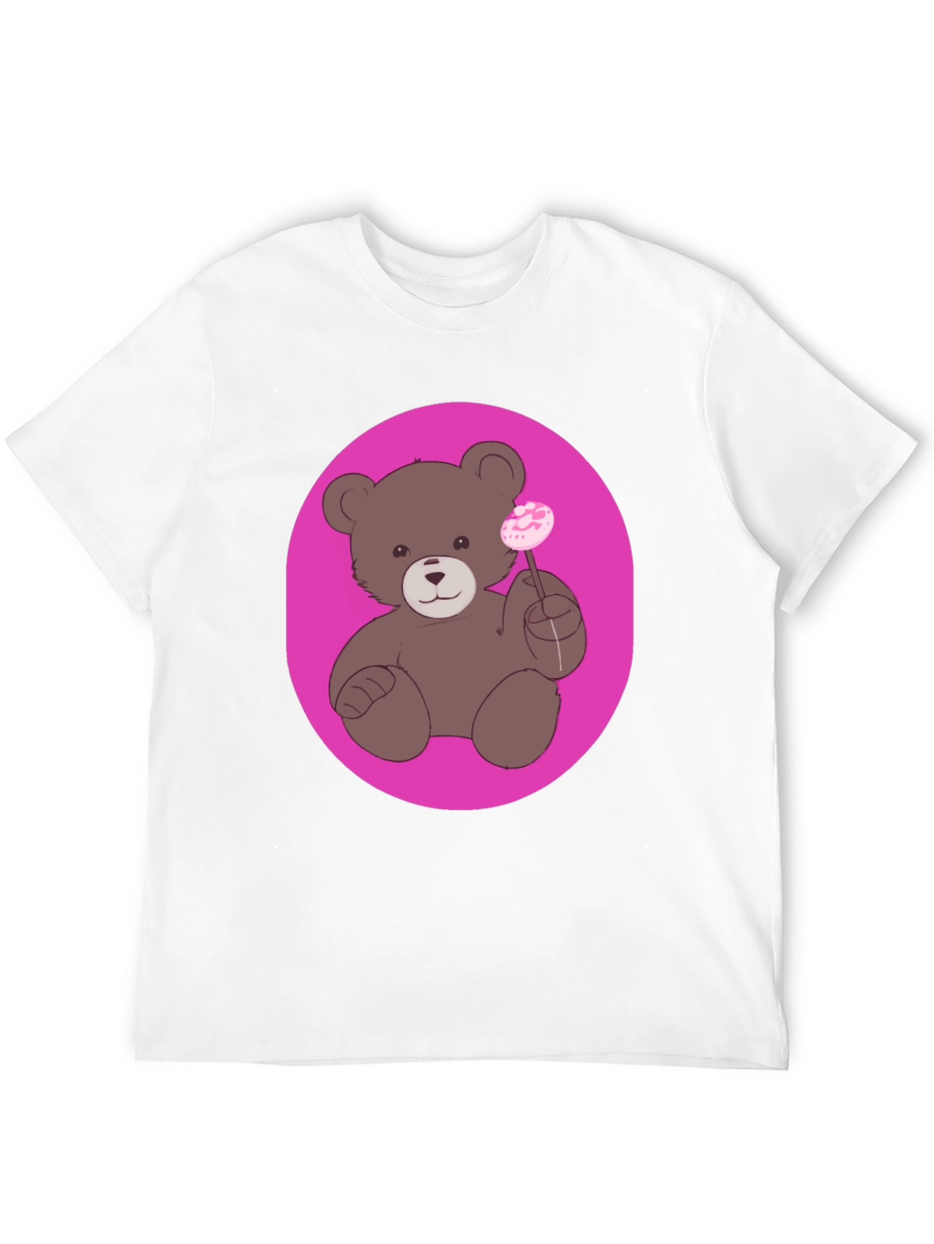 Black Cute Teddy Bear Lollipop Graphic Tee - Unisex view 12