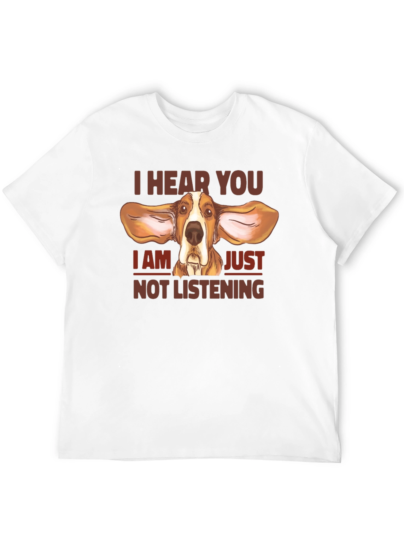 Black Funny Dog T-Shirt: I Hear You, Not Listening! view 12