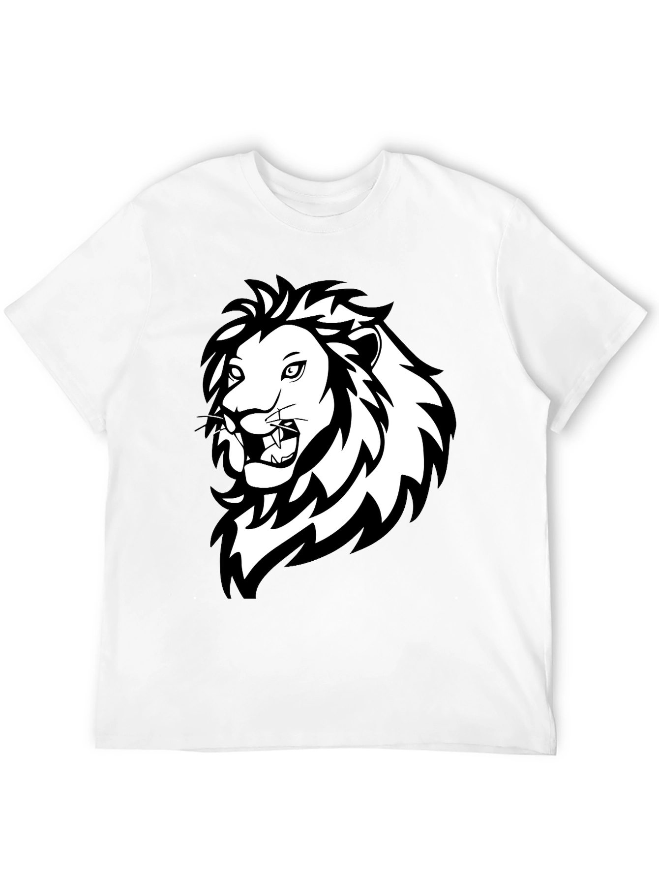 Black Bold Lion Graphic Tee - Black Cotton Crew Neck T-Shirt view 12