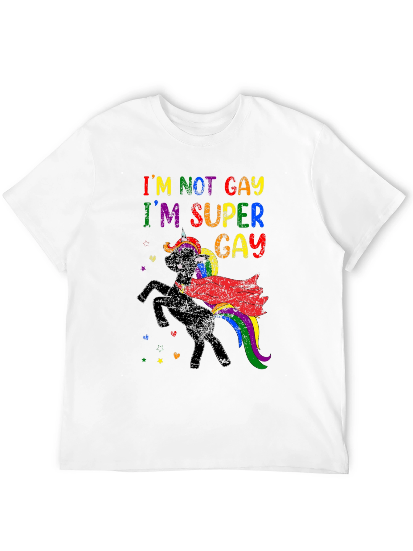 Black I'm Super Gay Unicorn T-Shirt view 12