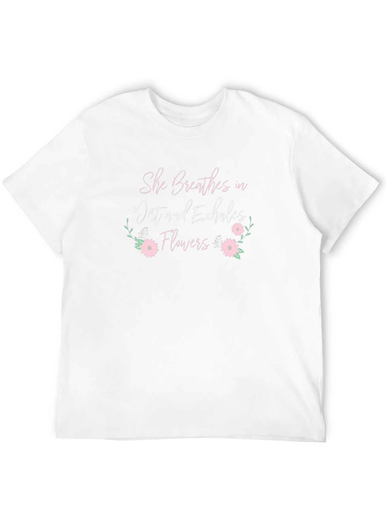 Black She Breathes Dirt Flowers T-Shirt view 12