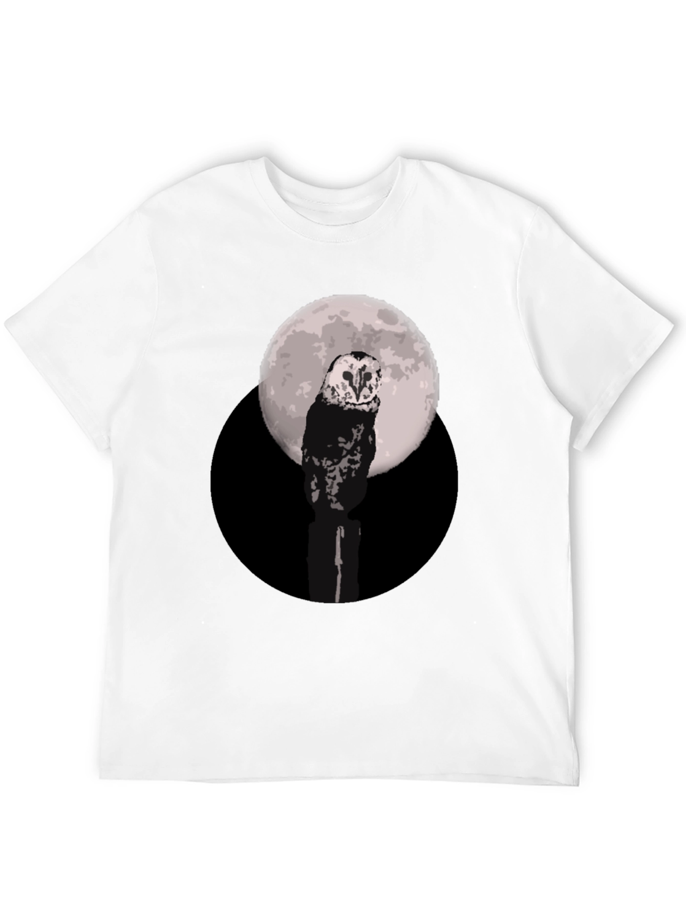 Black Owl Moon Graphic Tee - Black Cotton Blend view 12