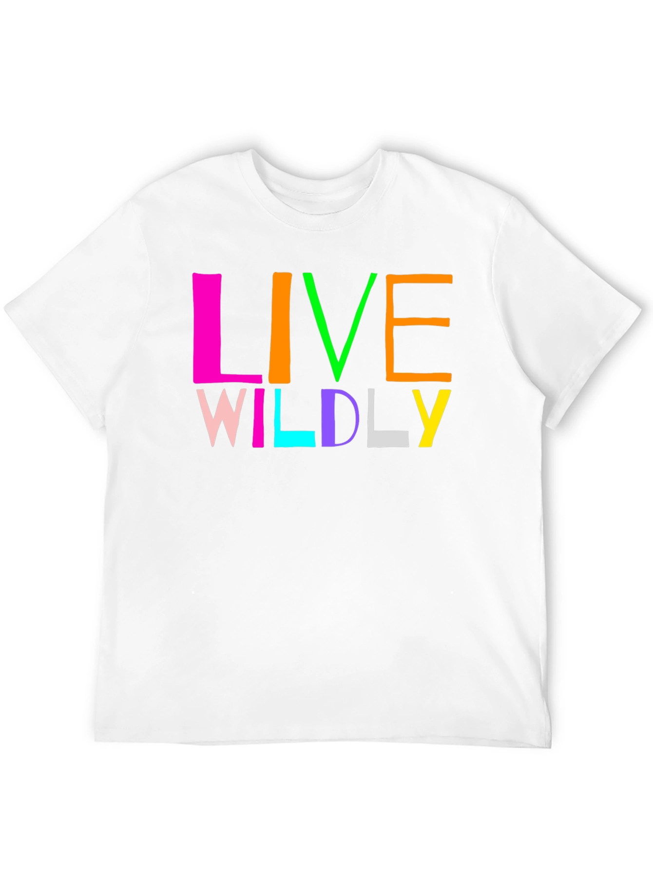 Black Live Wildly Graphic Tee - Colorful Design view 12