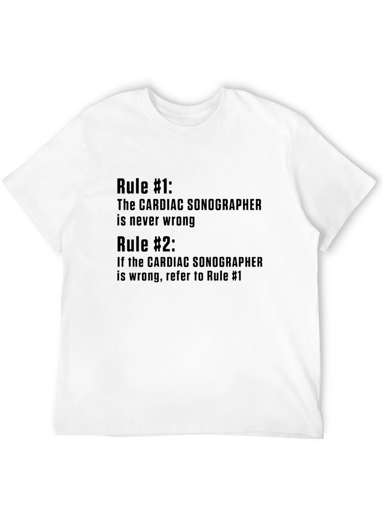 Black Cardiac Sonographer Rules Black T-Shirt view 12