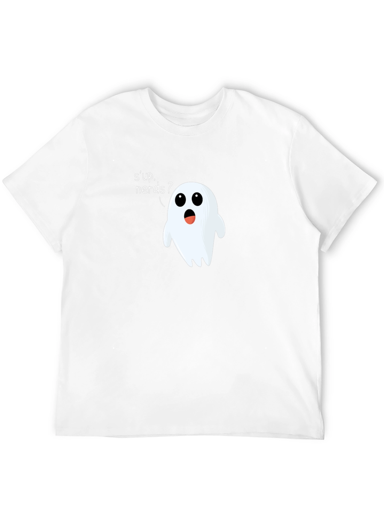 Black Funny Ghost 'S'up Nerds' Graphic Tee view 12