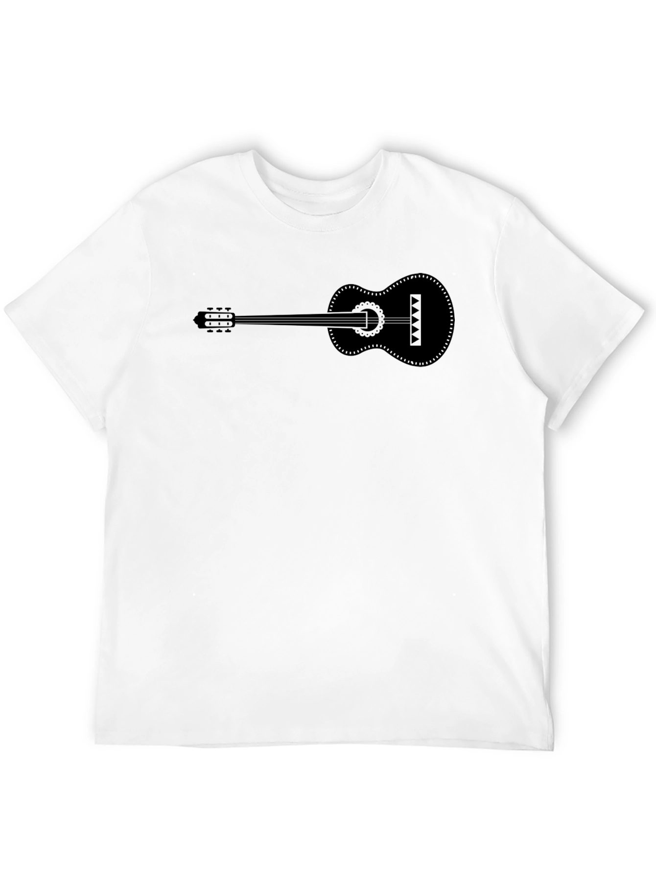 Black Guitar Graphic Tee - Black Cotton T-Shirt view 12
