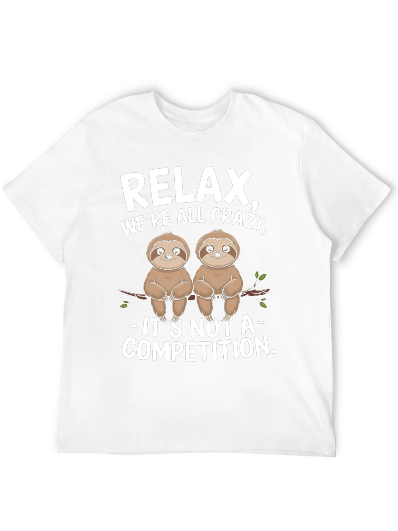 Black Relax Sloth Graphic Tee - Funny Sarcastic T-Shirt view 12