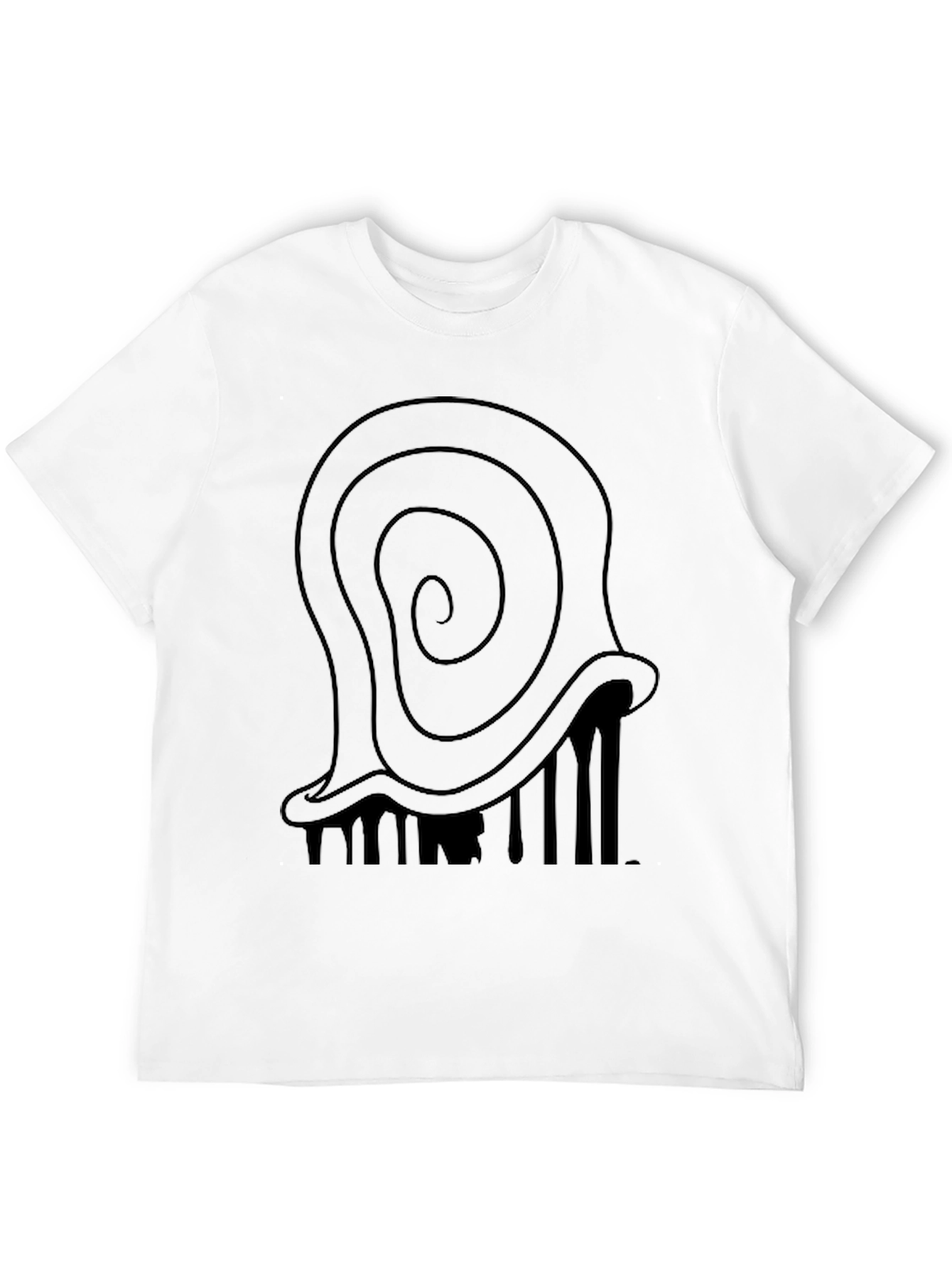 Black Abstract Swirl Graphic Tee - Men's Black T-Shirt view 12