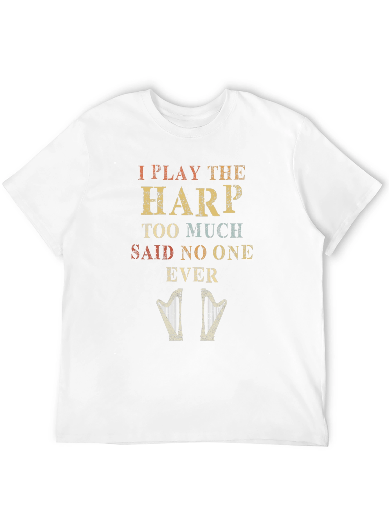 Black I Play The Harp T-Shirt view 12