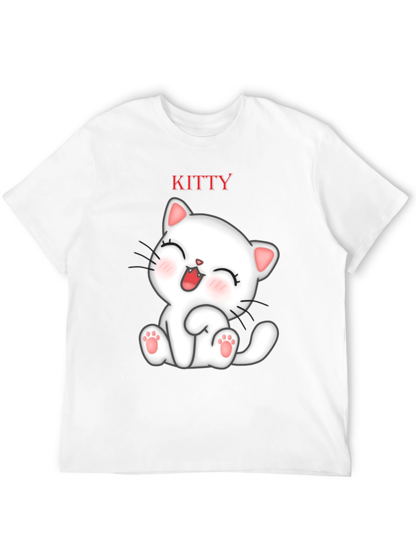 Black Kitty Cat Graphic Tee - Cute Cartoon Cat T-Shirt view 12