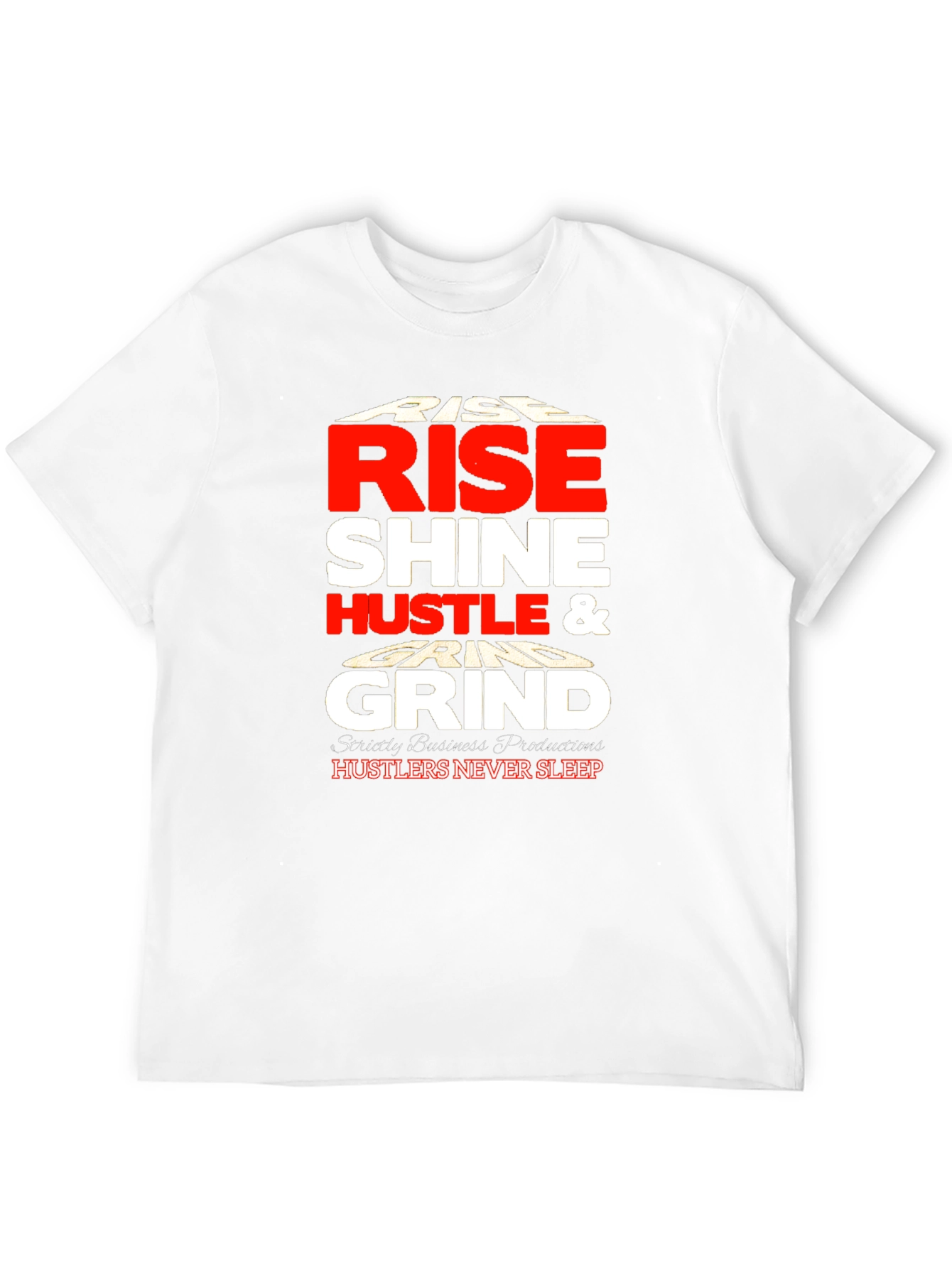 Black Rise Shine Hustle Grind Black Graphic Tee view 12