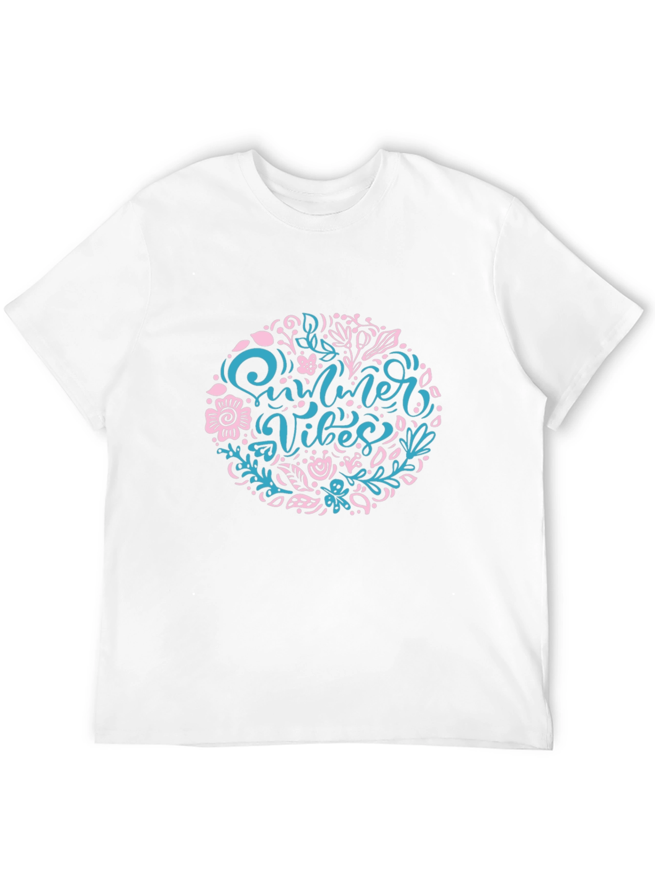 Black Summer Vibes Floral Print Black T-Shirt view 12