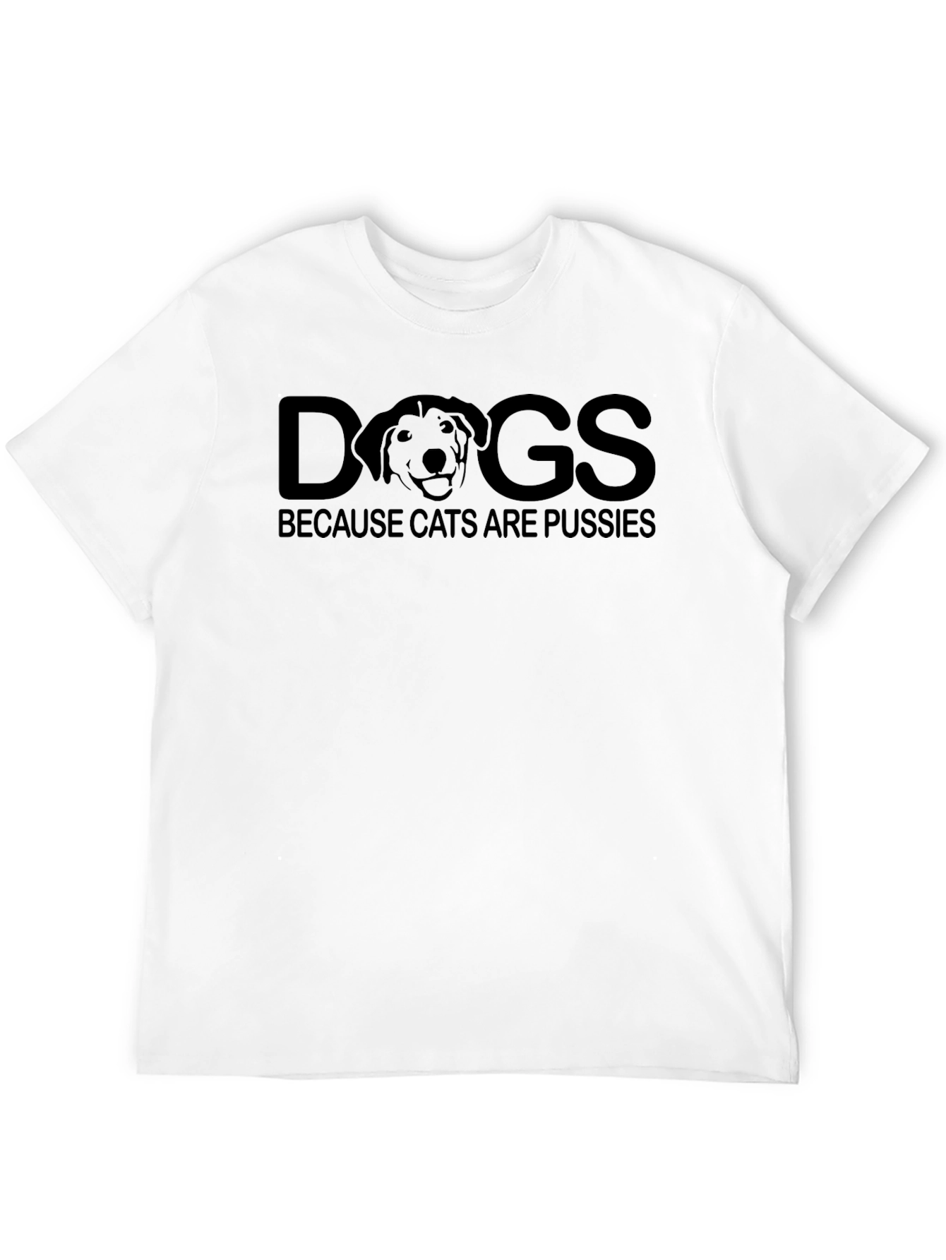 Black Funny Dogs Over Cats Graphic Tee - Black view 12