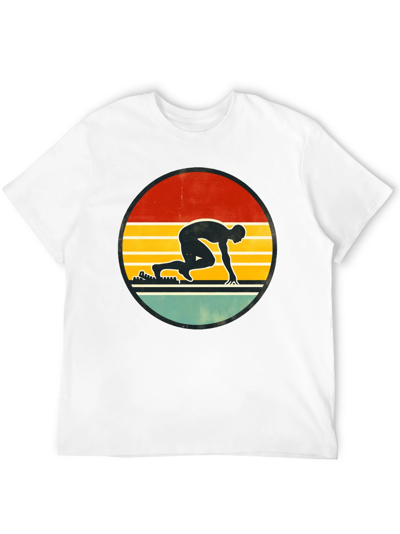 Black Retro Runner Graphic T-Shirt view 12