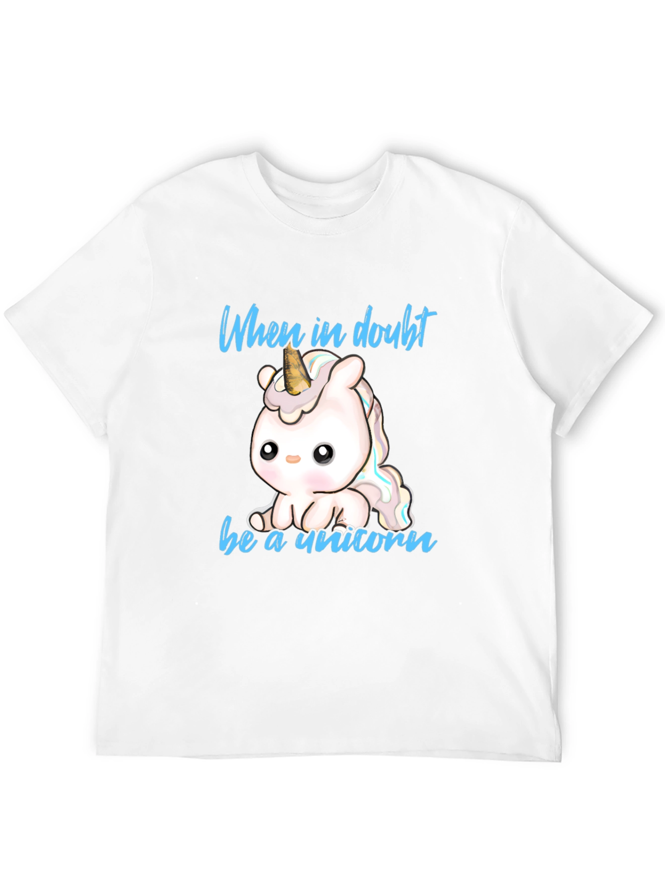 Black Cute Unicorn T-Shirt - When in Doubt Be a Unicorn view 12