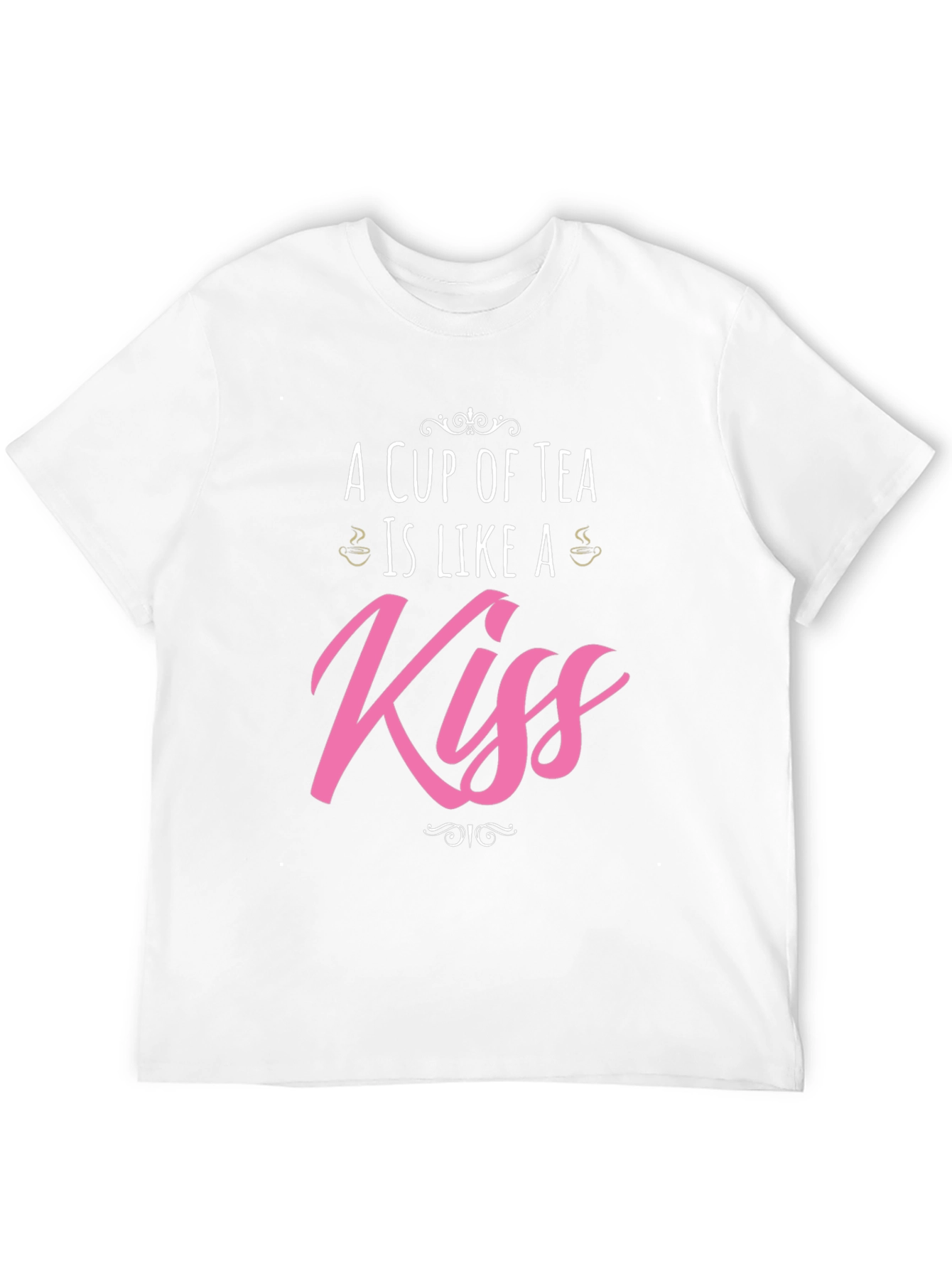 Black A Cup of Tea is Like a Kiss Graphic T-Shirt view 12