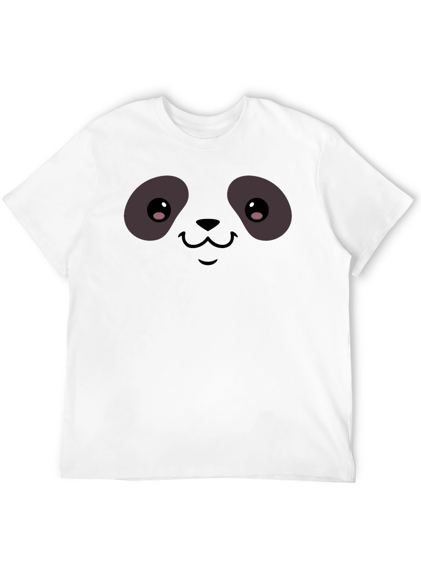 Black Cute Panda Face Graphic T-Shirt - Black view 12