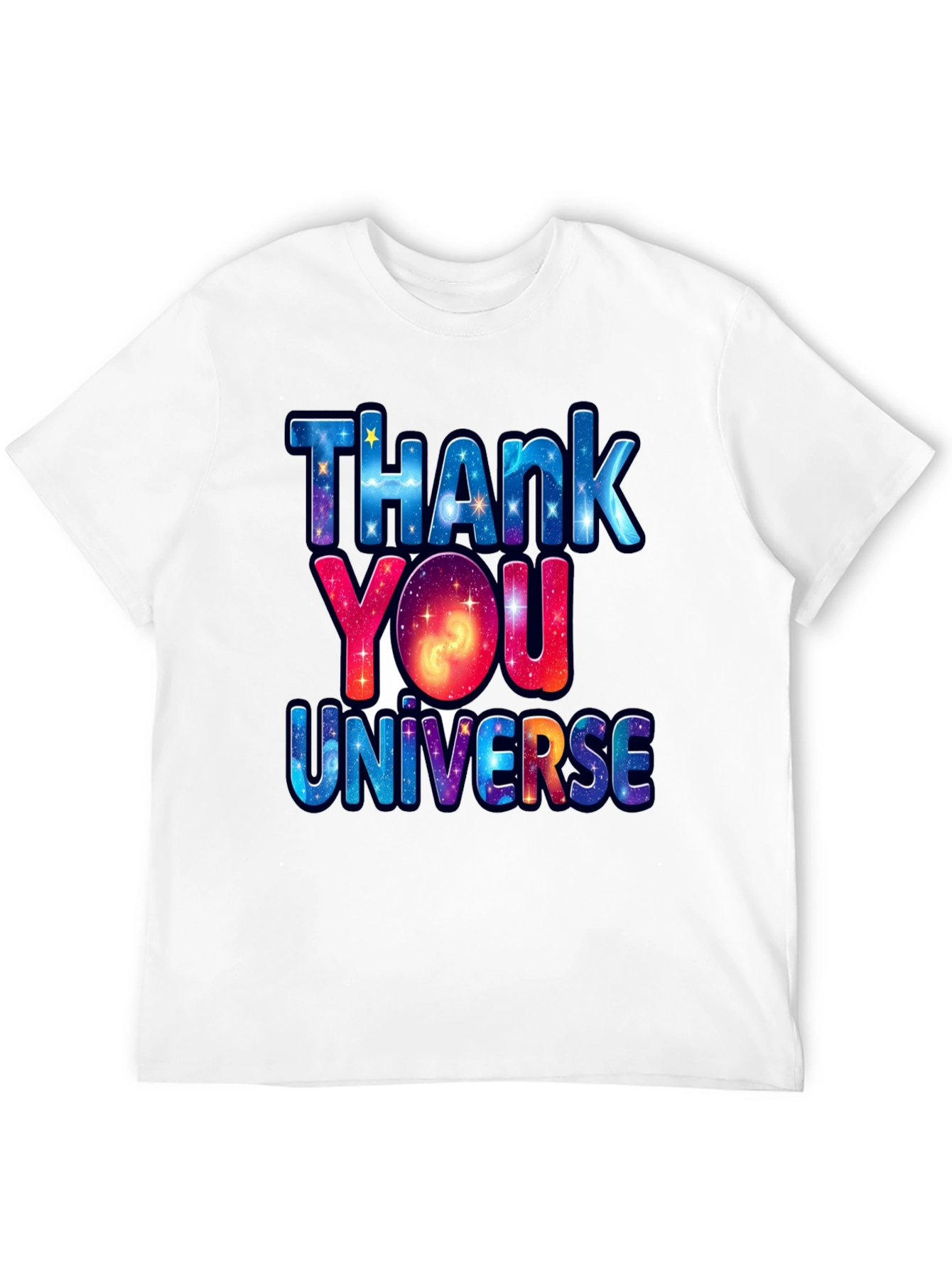 Black Thank You Universe Graphic T-Shirt view 12