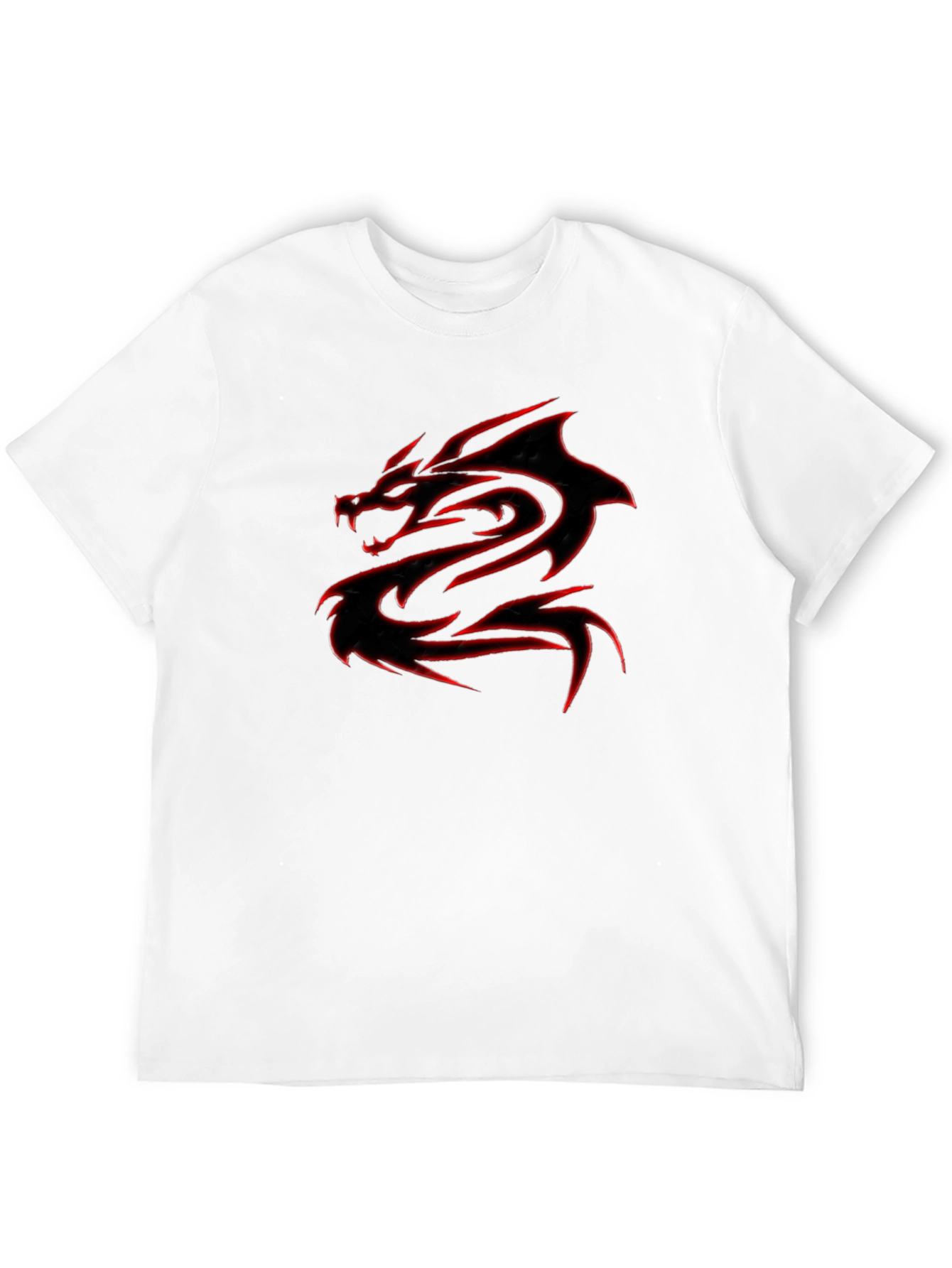 Black T-Shirt with Red Dragon Graphic - 12