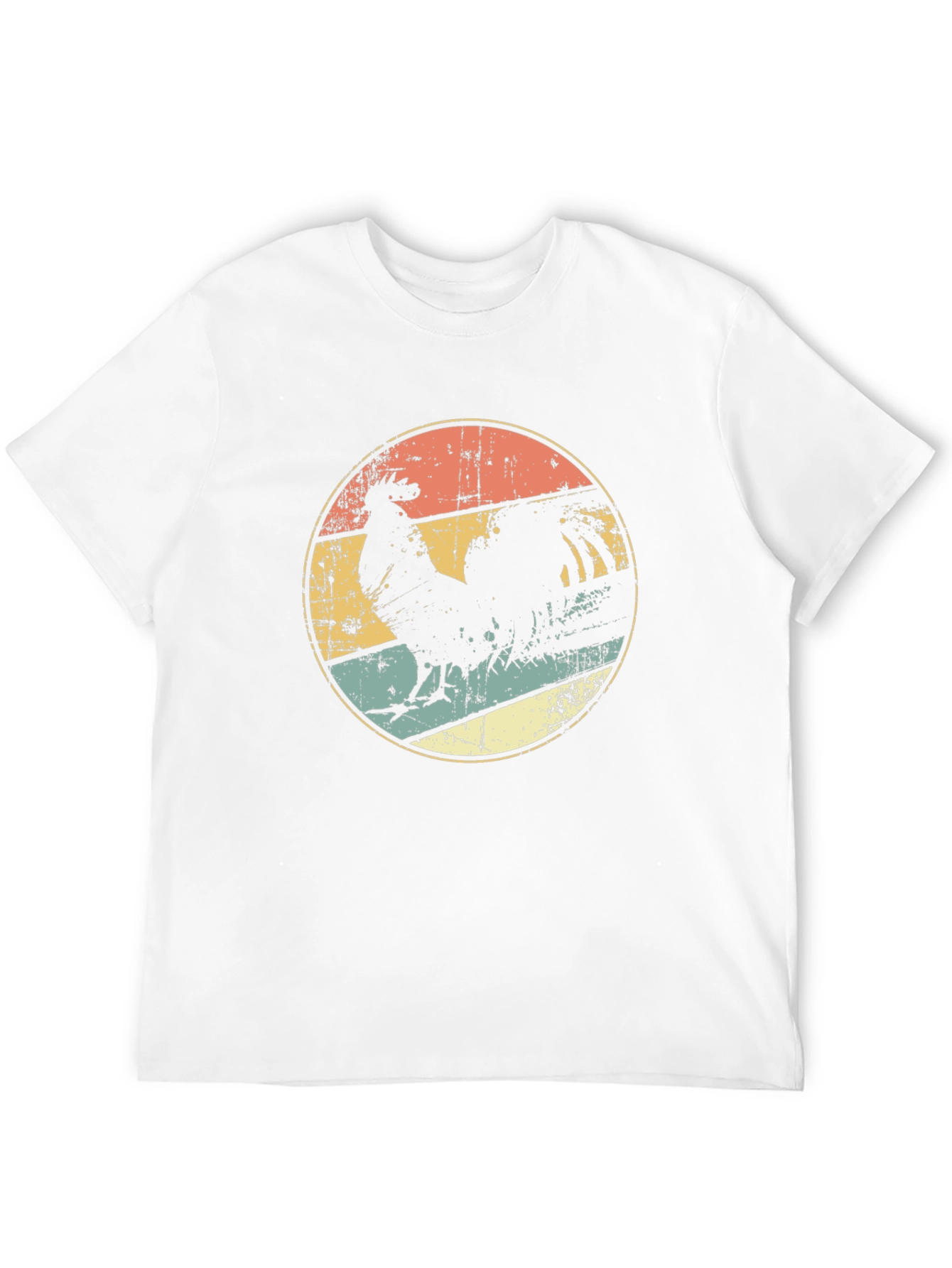 Black Retro Rooster Graphic Tee - Men's Vintage Style T-Shirt view 12