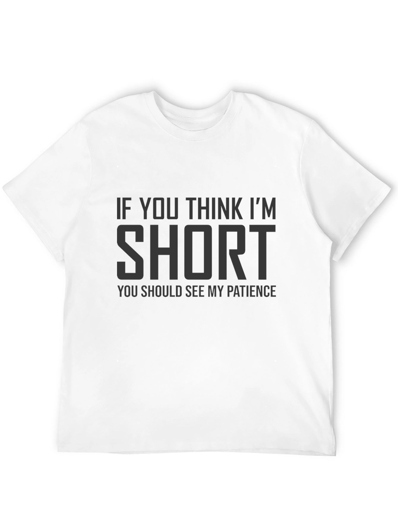 Black Funny "Short Patience" Graphic Tee view 12