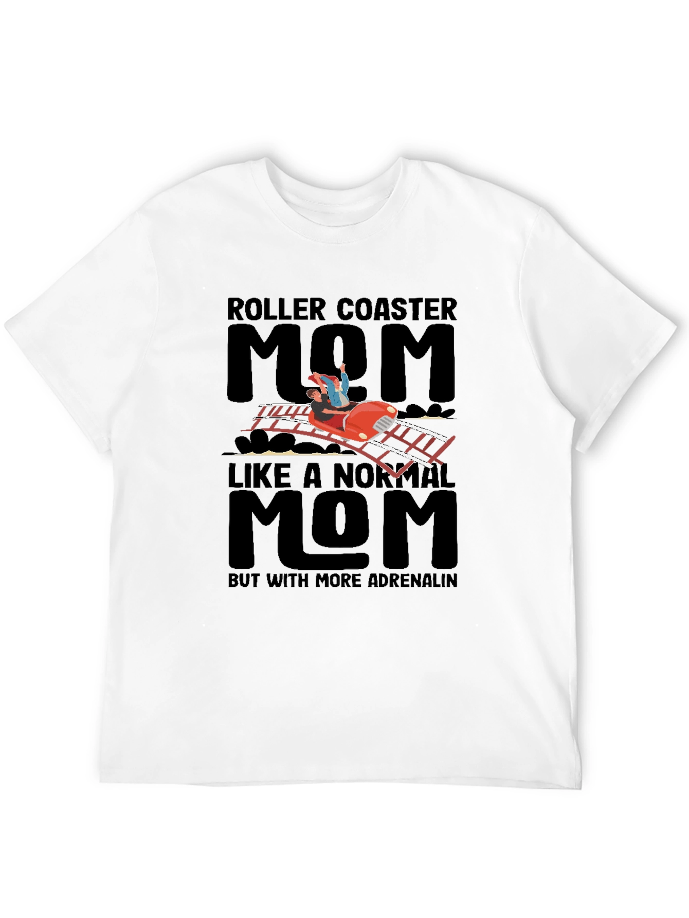 Black Roller Coaster Mom Graphic T-Shirt view 12