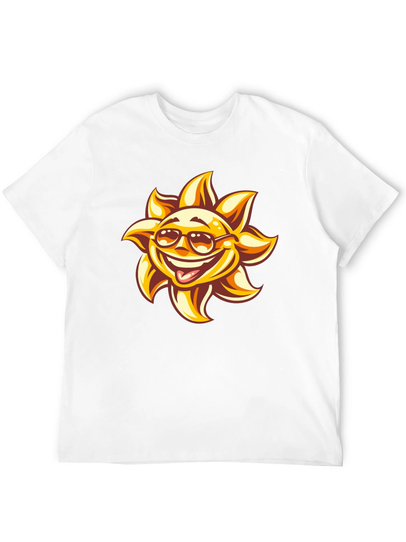 Black Smiling Sun Graphic Black T-Shirt view 12