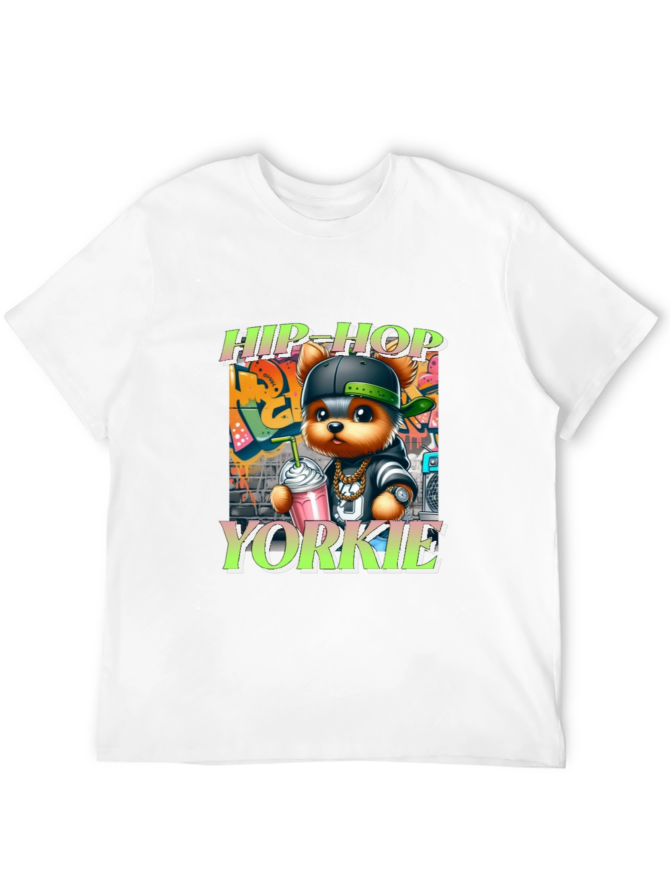 Black Hip-Hop Yorkie Graphic Tee view 12