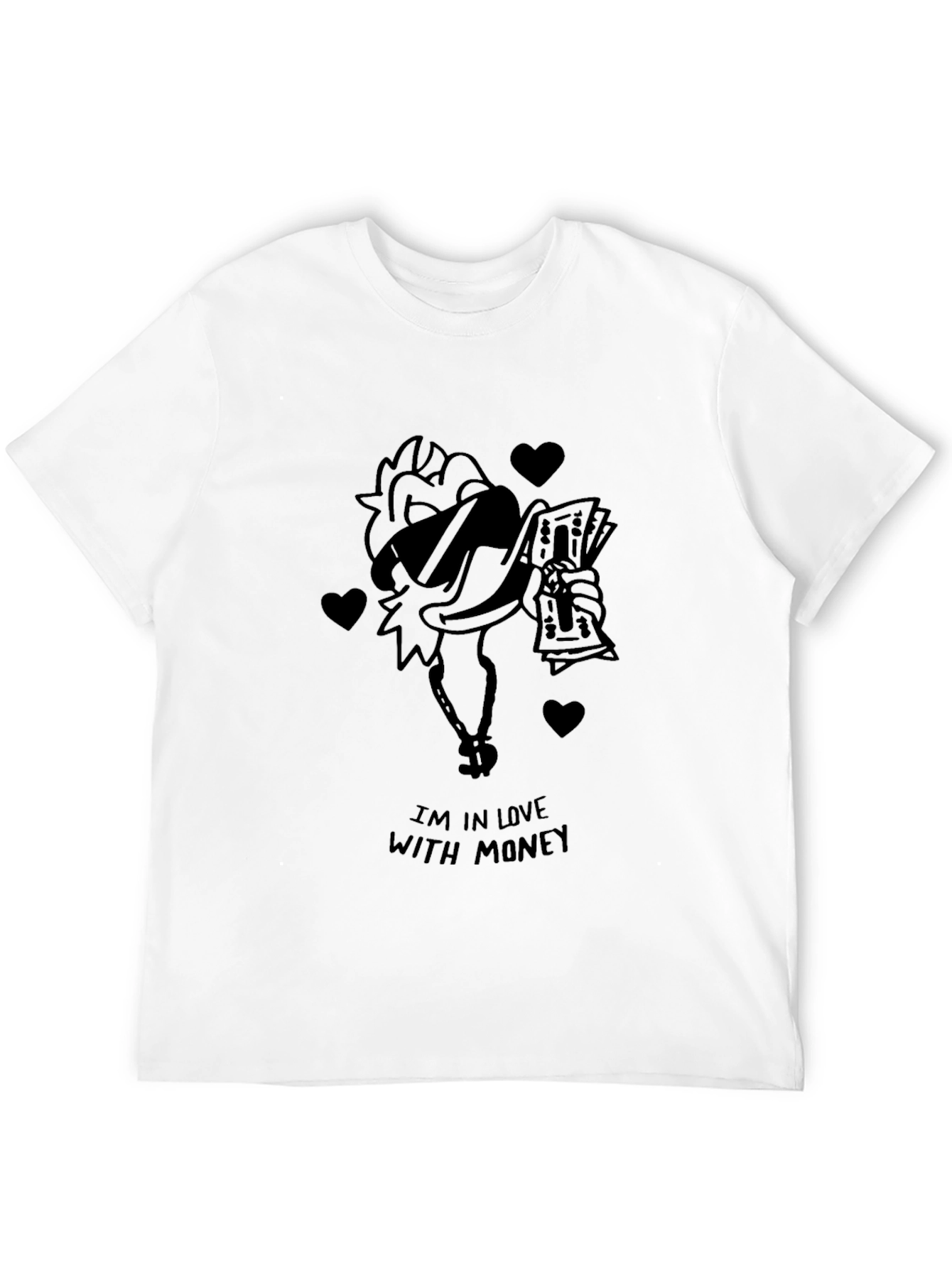 Black Funny Money Chicken Graphic T-Shirt view 12